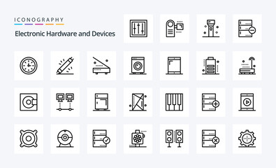 25 Devices Line icon pack