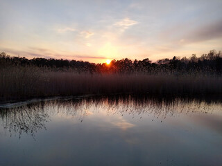 sunrise over the river