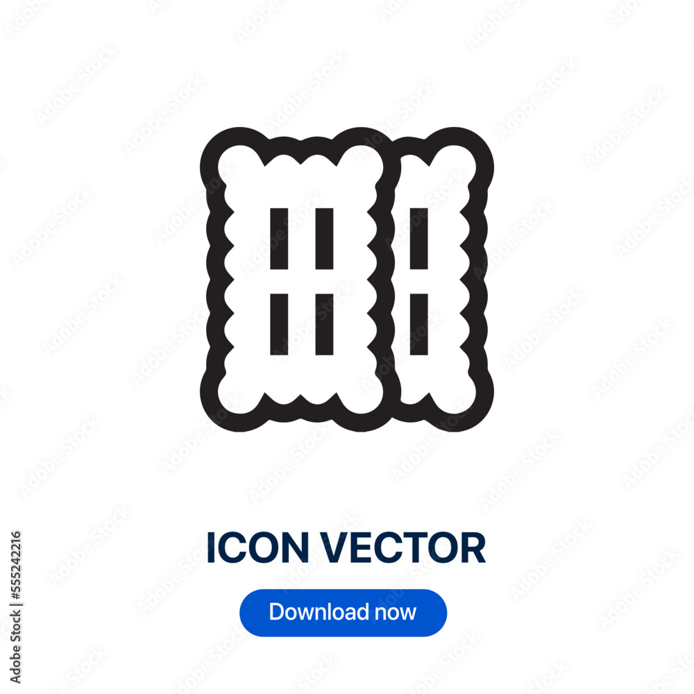 Poster biscuit icon vector. linear style sign for mobile concept and web design. cookie symbol illustration