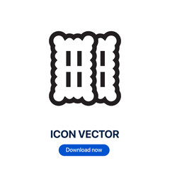 Biscuit icon vector. Linear style sign for mobile concept and web design. Cookie symbol illustration. Pixel vector graphics - Vector.