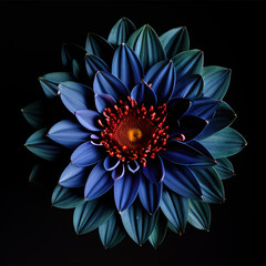 photo of a flower on a black background - AI Generated