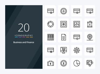 Fototapeta na wymiar 20 Finance Outline icon for presentation