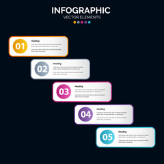 5 Steps Infographics design vector and marketing can be used for workflow layout