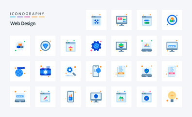25 Web Design Flat color icon pack
