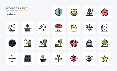 25 Nature Line Filled Style icon pack