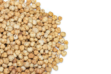 Dried Peganum harmala fruit on white