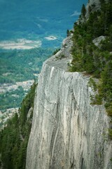 Fototapeta na wymiar Granite cliff face in Squamish, British Columbia, Canada 