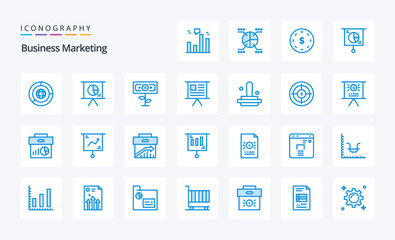 25 Business Marketing Blue icon pack