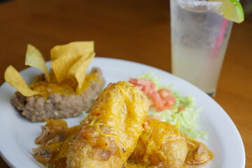 Restaurant plated chile relleno