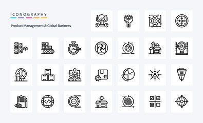 25 Product Managment And Global Business Line icon pack