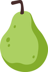 Green pear flat icon Balanced nutrition Tasty lunch snack
