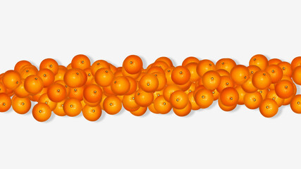 Background with oranges. Many oranges on a light background. Banner.