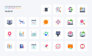 25 Ux And Ui Flat color icon pack