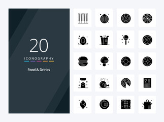 20 Food  Drinks Solid Glyph icon for presentation