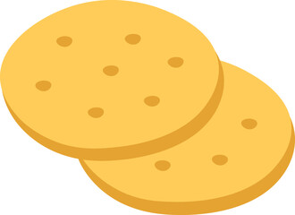 Tasty cookies flat icon Sweet snack for lunch