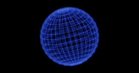 3d sphere wireframe with depth of field