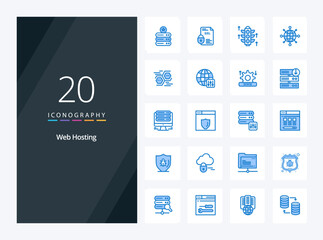 Fototapeta na wymiar 20 Web Hosting Blue Color icon for presentation