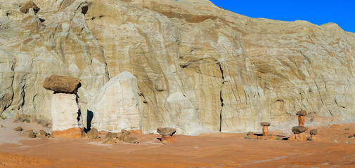 Panorama of the rock formation in Utah, Toadstool Hoodoos