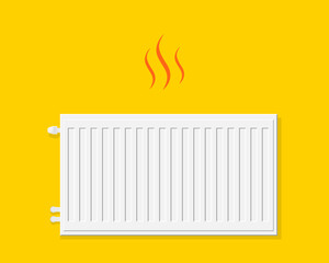 Radiator. Heating battery. Heating concept. Heater. Vector illustration.