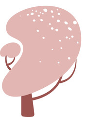 Winter tree with snow flat icon Typical snowy weather