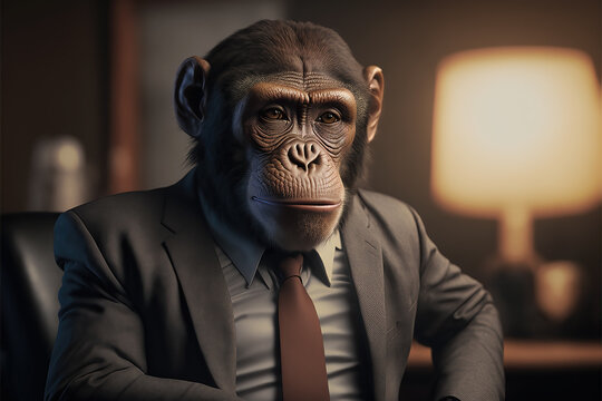 Gorilla in Suit With Red Tie (Download Now) 