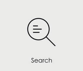 Search vector icon. Editable stroke. Symbol in Line Art Style for Design, Presentation, Website or Mobile Apps Elements, Logo.  Search symbol illustration. Pixel vector graphics - Vector