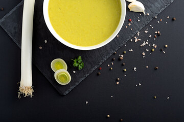 Leek Soup (fresh made) in a bowl