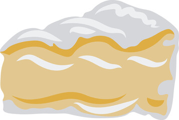 Triangular piece of camembert cheese