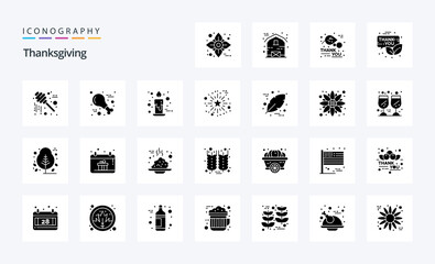 25 Thanksgiving Solid Glyph icon pack