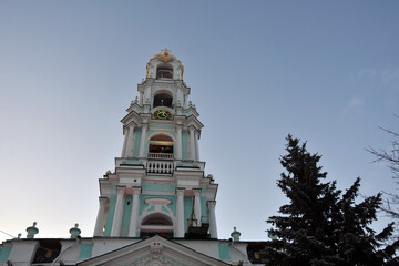 Fototapeta na wymiar Trinity Sergius Lavra, Sergiev Posad, Russia. Color winter photo.