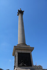 Fototapeta na wymiar Nelson's Column at Trafalgar square in London, England Great Britain