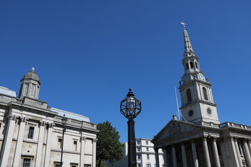 Fototapeta na wymiar National Gallery and St Martin-in-the-Fields in London, England Great Britain