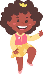 Cartoon girl Funny tooth fairy flat icon Magic dentist