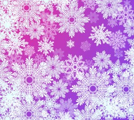 Winter Frosty Tracery Purple Background
