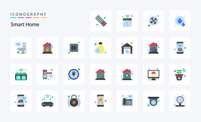 25 Smart Home Flat color icon pack