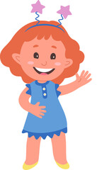 Cartoon cute tooth fairy flat icon Magic dentist