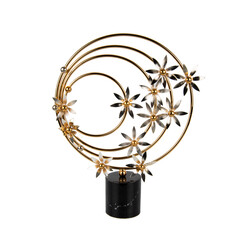 marble and metal abstract decorative object for home decoration isolated on white