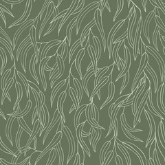 Fototapeta premium Eucalyptus branches with leaves seamless vector pattern, texture