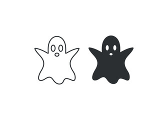 Ghost icon. Shadow monster illustration symbol. Sign halloween decoration vector desing.