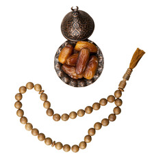 Image of decoration Ramadan Kareem holiday with date and rosary