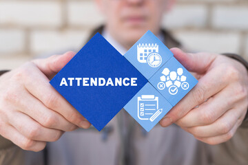 Attendance Management Business Education Concept. Accounting absentees. Analysis attendance report....
