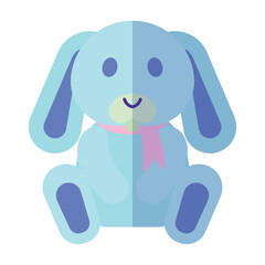 Isolated cute fluffy rabbit toy icon Vector illustration