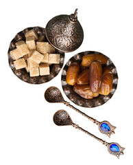 Fototapeta na wymiar Traditional Turkish dessert with date fruits