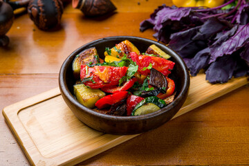 ajapsandali georgian kitchen on old wooden table