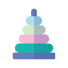 Isolated cute ring building pyramid toy icon Vector illustration