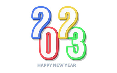 3D Happy new year 2023 logo design