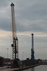 Obraz premium Crane in port Hull UK