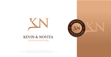 Initial KN Logo Design Vector