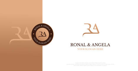 Initial RA Logo Design Vector