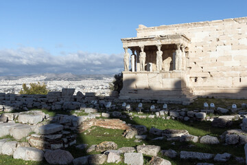 The Porch of the Caryatids at the Acropolis of Athens, Greece